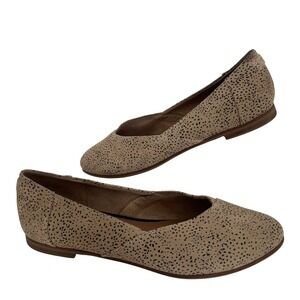 Toms Leopard Print Jutti Ballet Flats Brown Black Shoes Women's Size 7.5